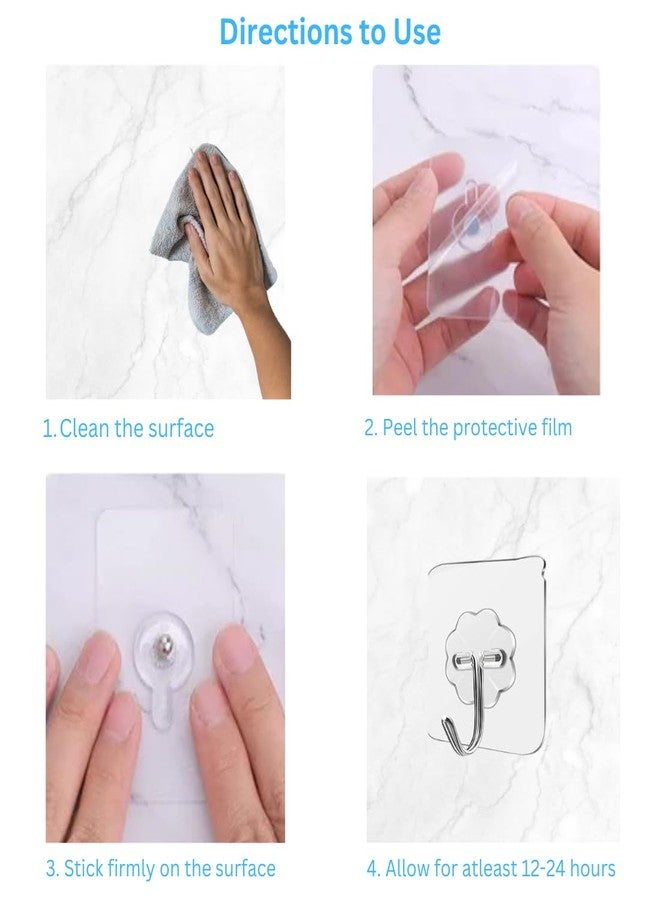 Natkam Self-Adhesive Wall Hooks - Assorted Pack Screw Model/Flower Model, No Drilling Required for Hanging Photo Frames, Clock, Calendars.(Assorted Pack of 10) - Image 5